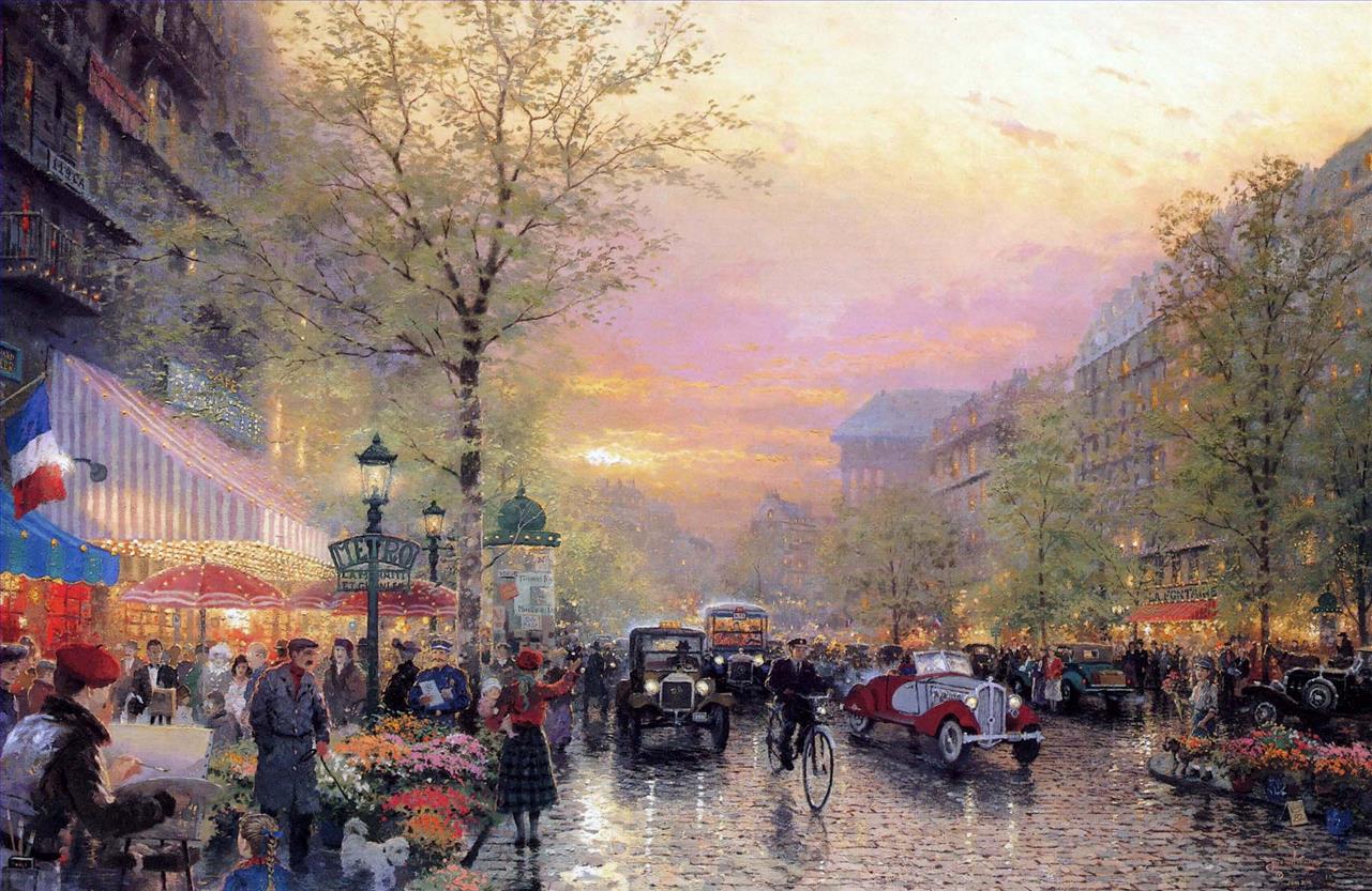 Paris Ville Lumière Thomas Kinkade Peintures à l'huile